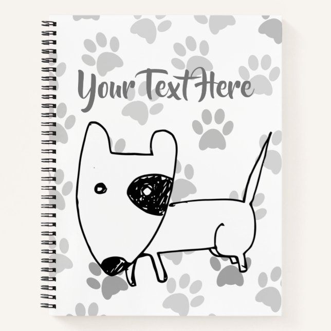 Cute English Bull Terrier Notebook (Front)