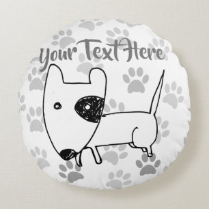 Cute English Bull Terrier Round Cushion