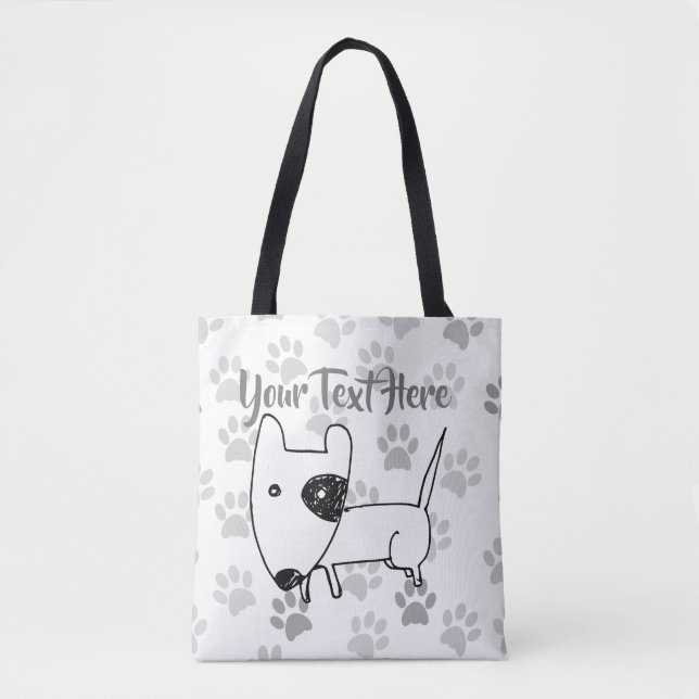 Cute English Bull Terrier Tote Bag (Front)
