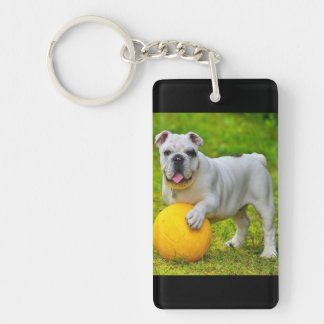 Cute English Bulldog Basketball Bulldog Lover Gift Key Ring
