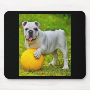 Cute English Bulldog Basketball Bulldog Lover Gift Mouse Mat