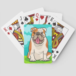 Cute English Bulldog Cartoon  Playing Cards
