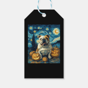 Cute English Bulldog Dog Halloween Jack O Lantern  Gift Tags