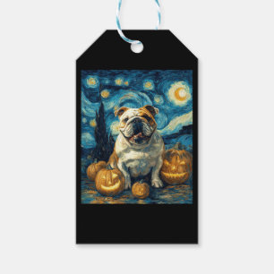 Cute English Bulldog Dog Halloween Jack O Lantern Gift Tags