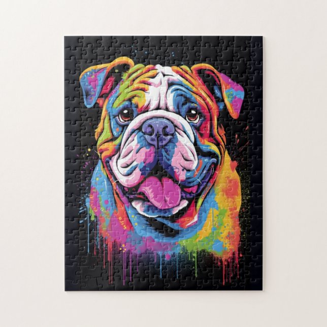 Cute English Bulldog Dog Jigsaw Puzzle (Vertical)