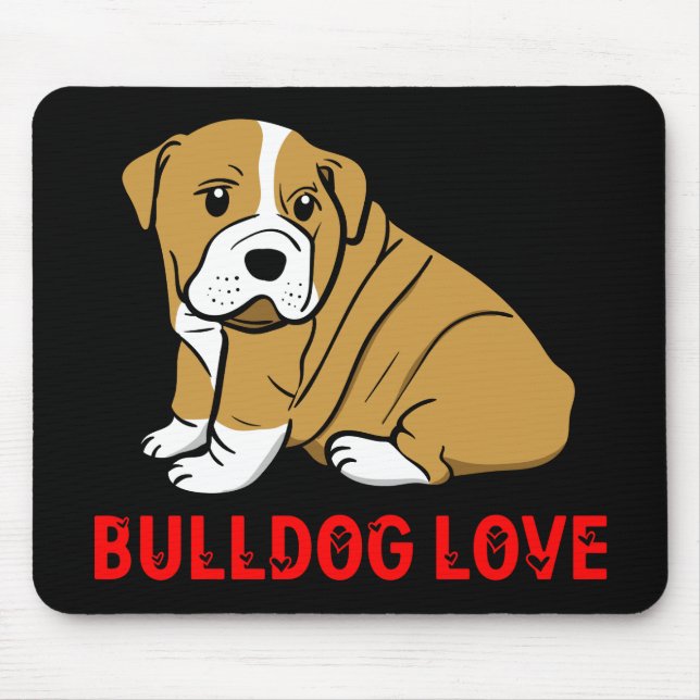 Cute English Bulldog Gift Cartoon Puppy Dog  Mouse Mat (Front)