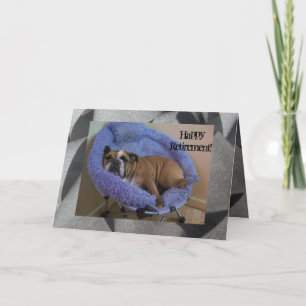 Cute English Bulldog Happy Retirement card! Card