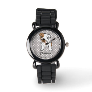 Cute English Bulldog Illustration Watch