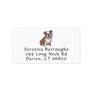 Cute English Bulldog Lover Cartoon Puppy Dog Mum Label
