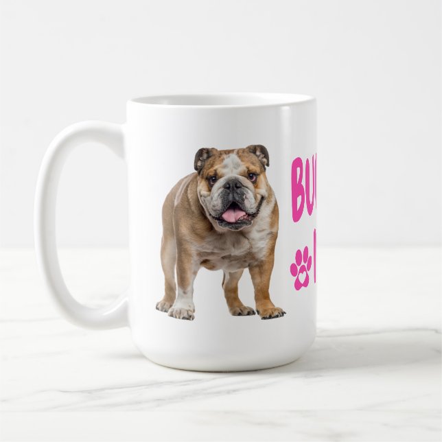Cute English Bulldog Mum Gift Adorable Dog Lovers Coffee Mug (Left)