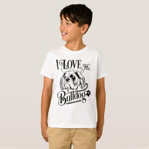 Cute  English Bulldog Mum Puppy Dog Mascot Boys T-Shirt