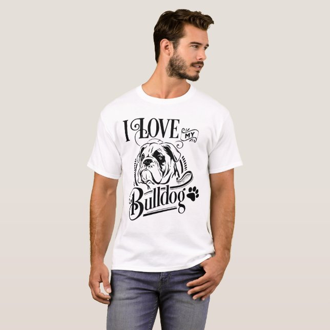 Cute  English Bulldog Mum Puppy Dog Mascot  Mens T-Shirt (Front Full)