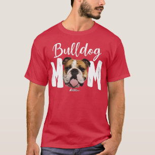 Cute English Bulldog Mum Top, Funny Dog Walking Fo T-Shirt