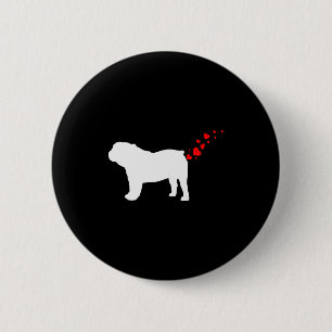 Cute English Bulldog Owner Valentines Day Heart Do 6 Cm Round Badge