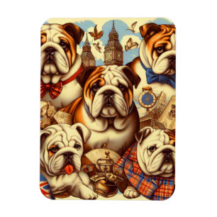 Cute English Bulldog Painting Magnet