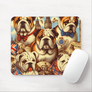 Cute English Bulldog Painting Mouse Mat