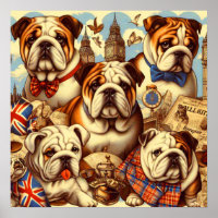 Cute English Bulldog Painting