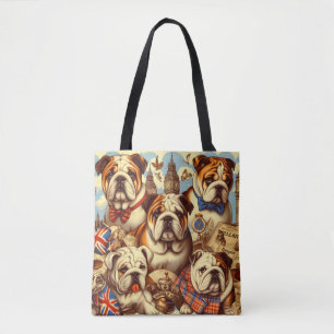 Cute English Bulldog Painting Tote Bag