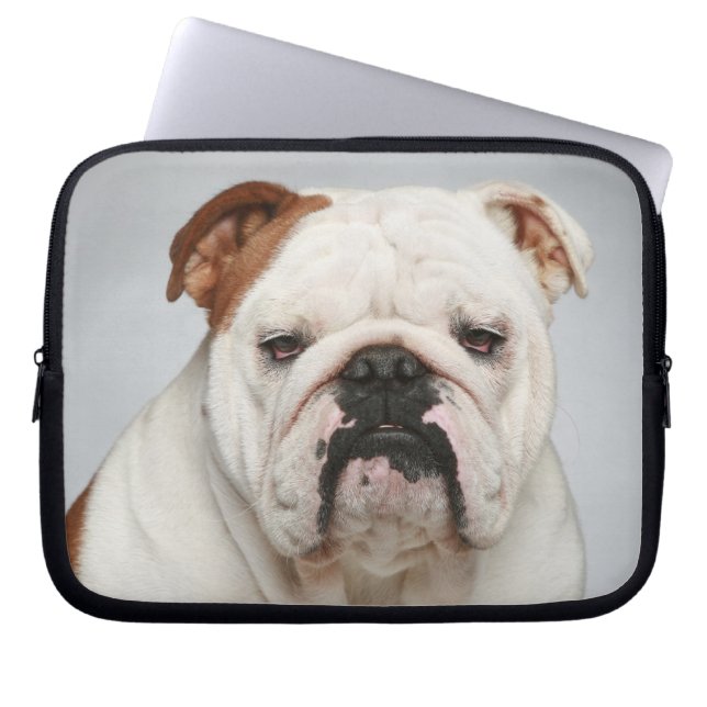 Cute English Bulldog Puppy Dog Laptop Sleeve Case (Front)