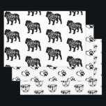 Cute English Bulldog Wrapping Paper Sheet<br><div class="desc">Cute English Bulldog Wrapping Paper Sheets</div>