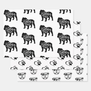 Cute English Bulldog Wrapping Paper Sheet