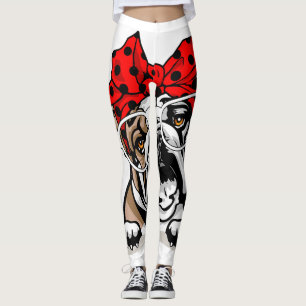 Cute English Bulldog Xmas Red Plaid Headband And G Leggings