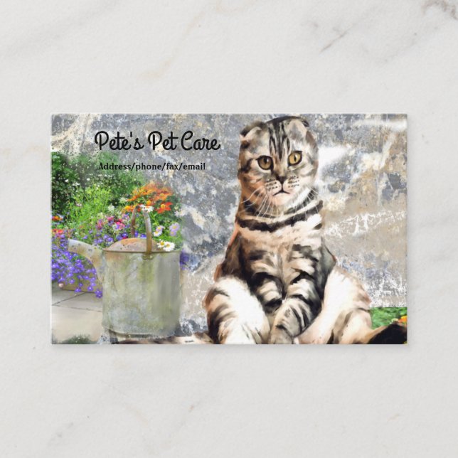 Cute English Cat Custom Business Card (Front)