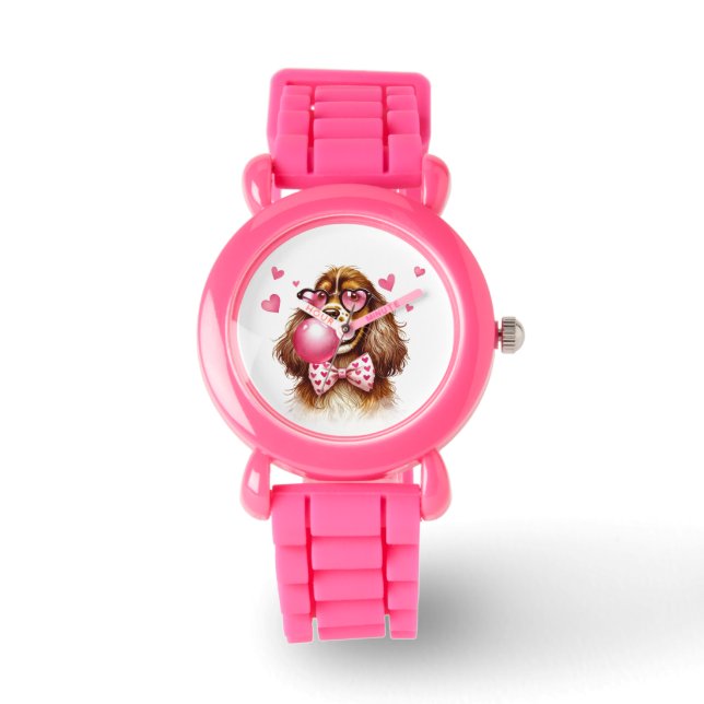Cute English Cocker Spaniel Kids' Watch (Front)