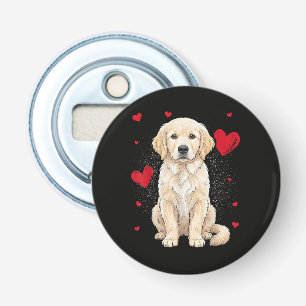Cute English Cream Golden Retriever Dog Bottle Opener