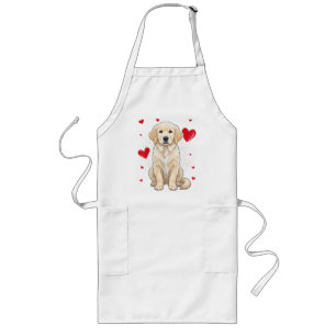 Cute English Cream Golden Retriever Dog Long Apron