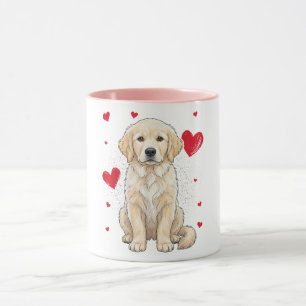 Cute English Cream Golden Retriever Dog Mug