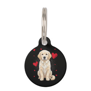 Cute English Cream Golden Retriever Dog Pet Tag