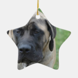 Cute English Mastiff Ceramic Tree Decoration