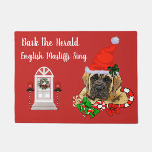 Cute English Mastiff Puppy Christmas Doormat