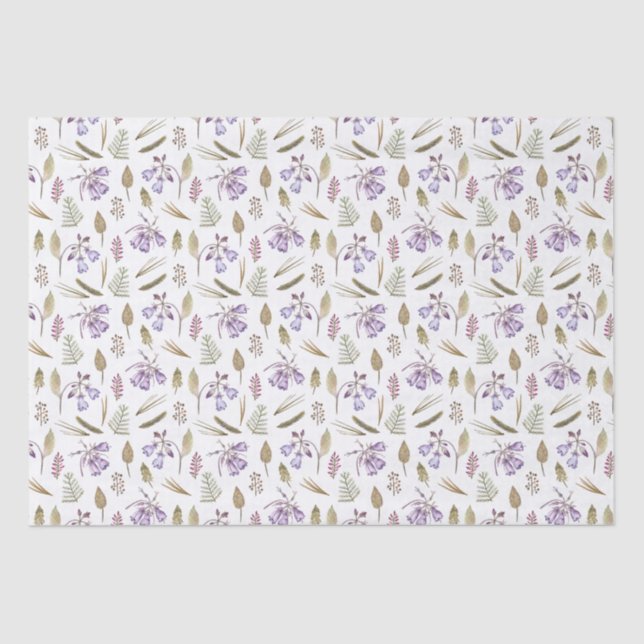 Cute English Purple Violet Flower Garden Gift Tissue Paper (Front)