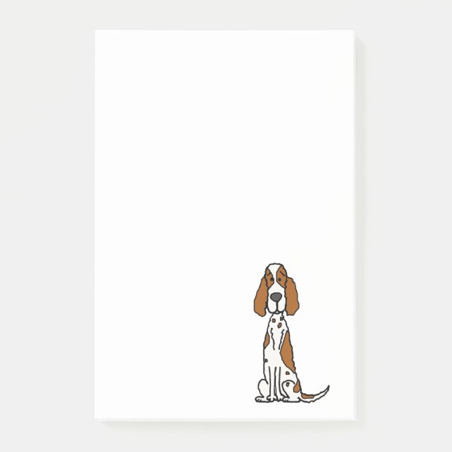 Cute English Setter Puppy Dog Cartoon Post-it Notes (Front)