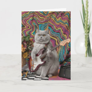 Cute English Shorthair Cat Rocker Card