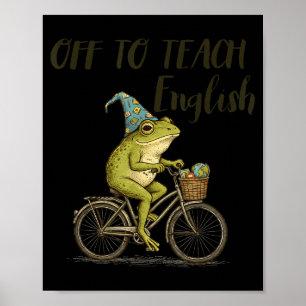 Cute English Teacher Funny Frog Teaching Poster