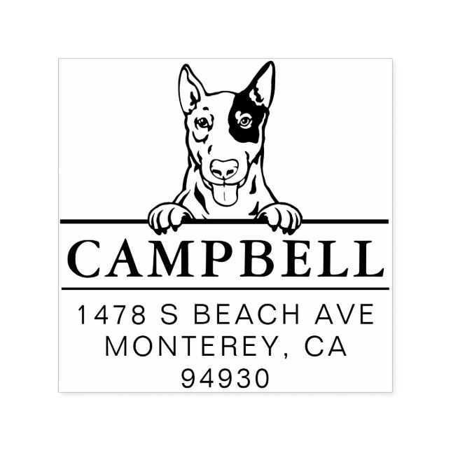 Cute EnglishBullterrier Custom Dog Address Stamp  (Design)