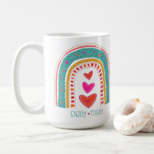 Cute Enjoy Today Fun Rainbow Inspirivity Coffee Mug