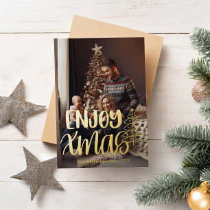 Cute Enjoy Xmas Foil Holiday Card