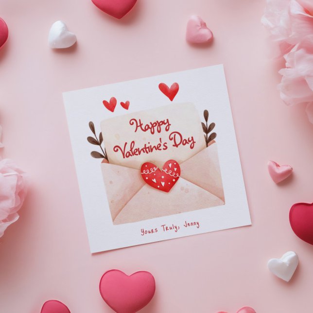 Cute Envelope Happy Valentine's Day Greeting Card (Creator Uploaded)