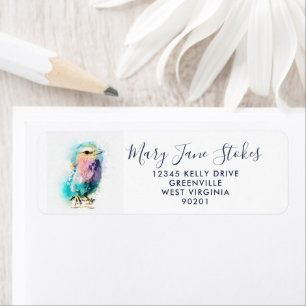 cute envelope RETURN ADDRESS watercolor bird 