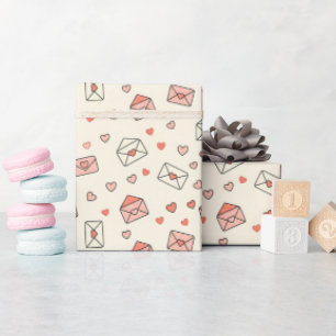 Cute Envelopes & Hearts Seamless Valentine Wrapping Paper