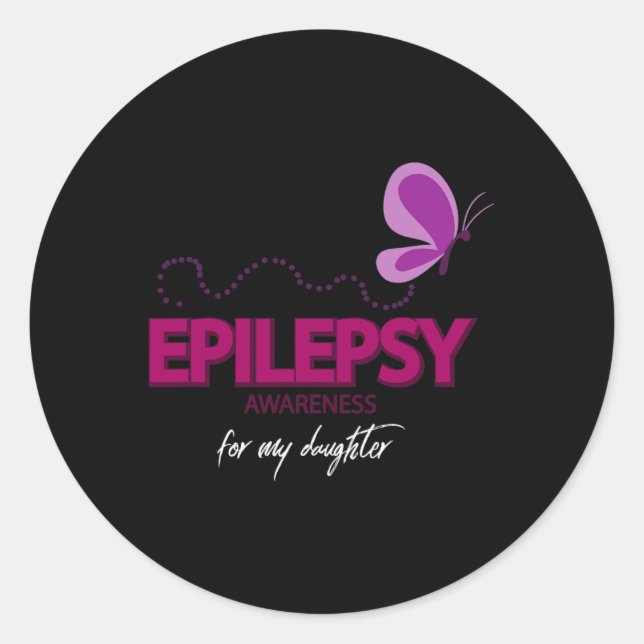 Cute Epilepsy Awareness For My Daughter  Classic Round Sticker (Front)