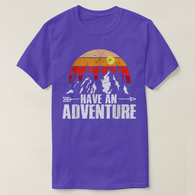 Cute Eplore Nature Have An Adventure Retro Forest  T-Shirt (Design Front)