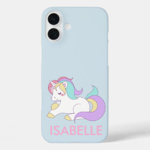 Cute Equestrian Rainbow Unicorn iPhone 16 Plus Case