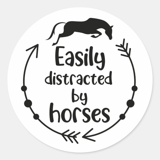 Cute Equestrian Western Party Favour Horse Classic Round Sticker (Front)