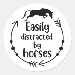 Cute Equestrian Western Party Favour Horse Classic Round Sticker