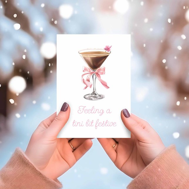 Cute Espresso Martini Christmas Gift or Holiday Card (Espresso Martini Holiday Card)